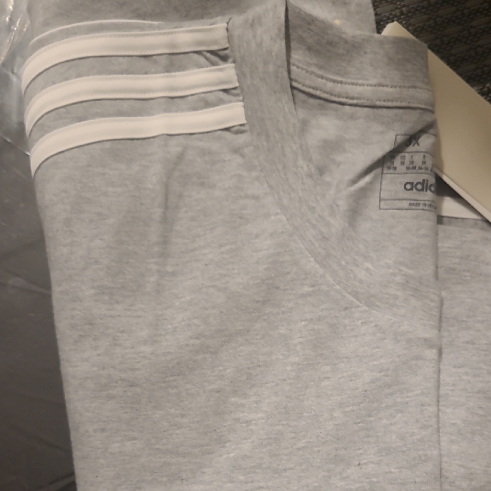 Adidas Heather Gray Tee Shirt Dress with White Accents